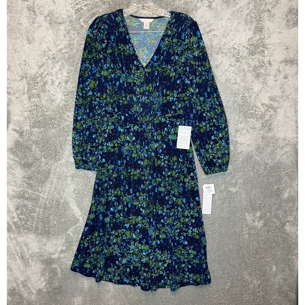 London Time Women Floral Midi Dress S Garden Party Boho Chic Office Casual